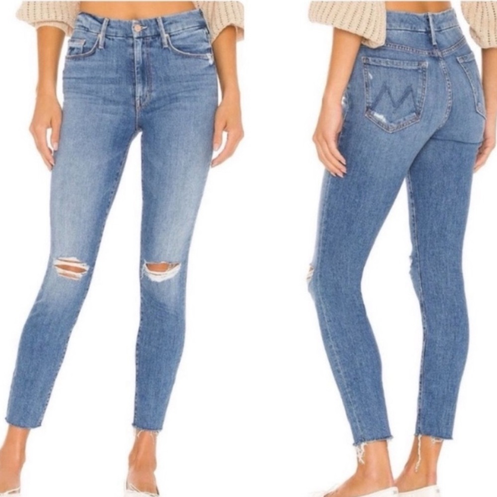 MOTHER Distressed The Looker Ankle Fray (Across The Map) Sz28